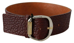 GF Ferre Bordeaux Wide Leather Waist Gold Silver Belt -   -  GF Ferre.