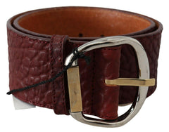 GF Ferre Bordeaux Wide Leather Waist Gold Silver Belt -   -  GF Ferre.