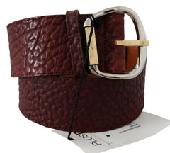 GF Ferre Bordeaux Wide Leather Waist Gold Silver Belt -   -  GF Ferre.