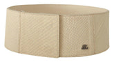GF Ferre White Waxed Cotton Wide Fashion Belt -   -  GF Ferre.