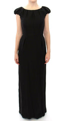 Dolce & Gabbana Black Silk Shortsleeve Gown Maxi IT Dress - - Dolce & Gabbana.