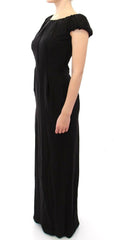 Dolce & Gabbana Black Silk Shortsleeve Gown Maxi IT Dress - - Dolce & Gabbana.