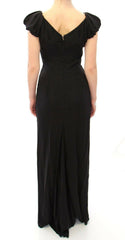 Dolce & Gabbana Black Silk Shortsleeve Gown Maxi IT Dress - - Dolce & Gabbana.