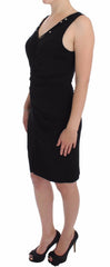 Roccobarocco Black Stretch Wiggle Pencil Sheath Bodycon Dress -   -  Roccobarocco.