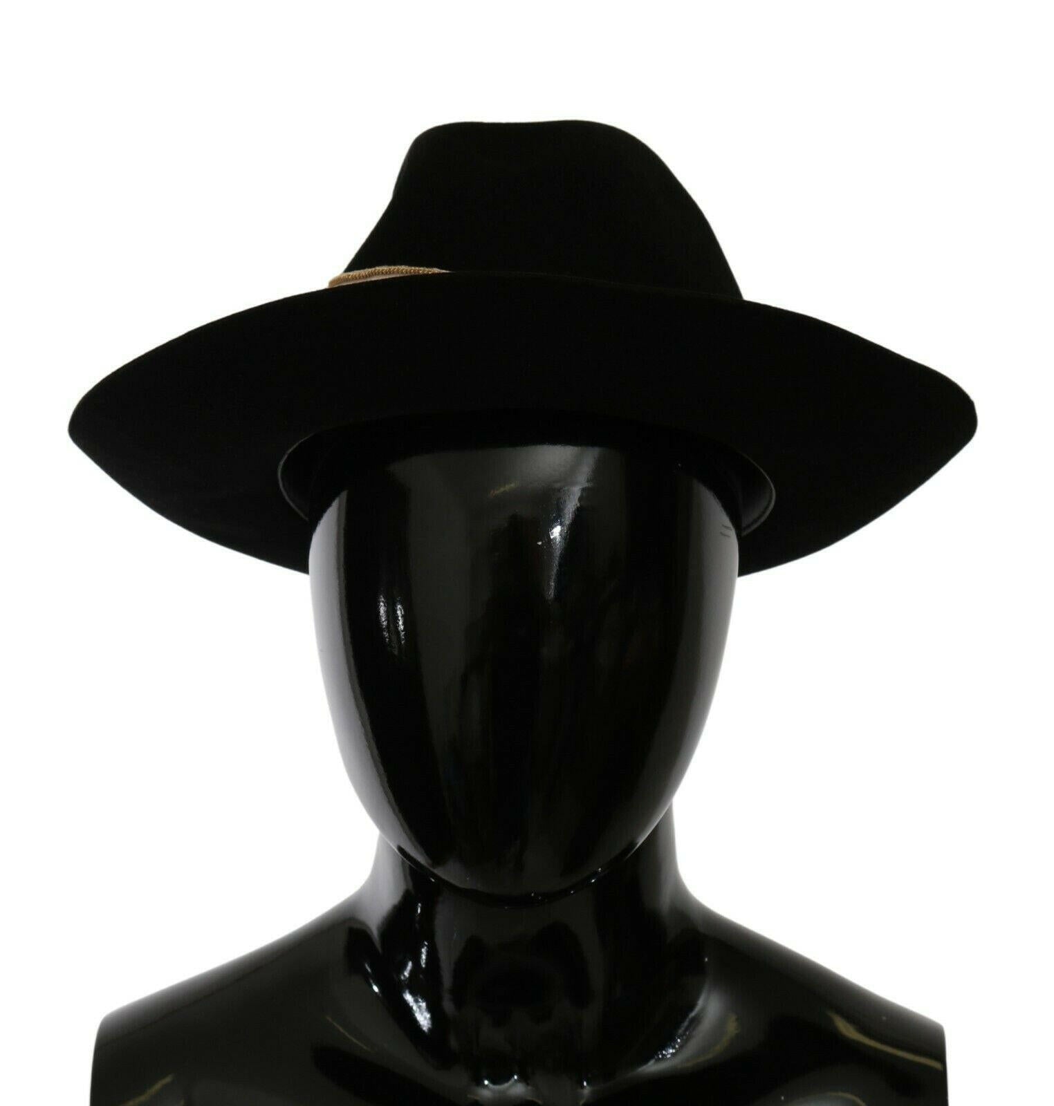 Dolce & Gabbana Black Lapin Amor Gignit Wide Brim Panama Hat -   -  Dolce & Gabbana.