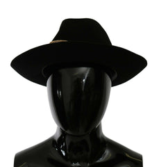 Dolce & Gabbana Black Lapin Amor Gignit Wide Brim Panama Hat -   -  Dolce & Gabbana.
