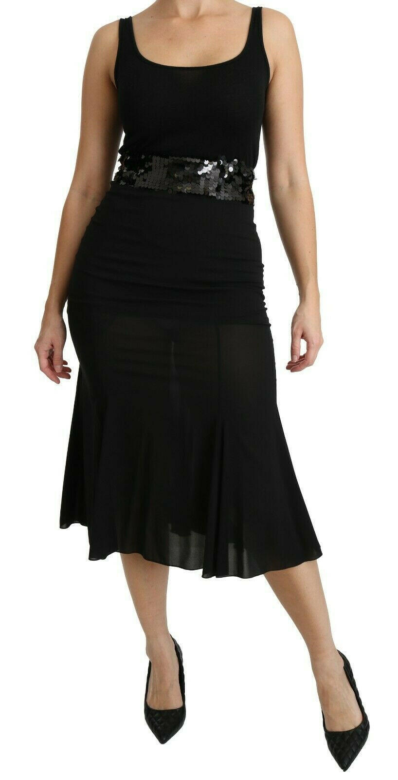 Dolce & Gabbana Black Mermaid High Waist Midi Silk Skirt -   -  Dolce & Gabbana.