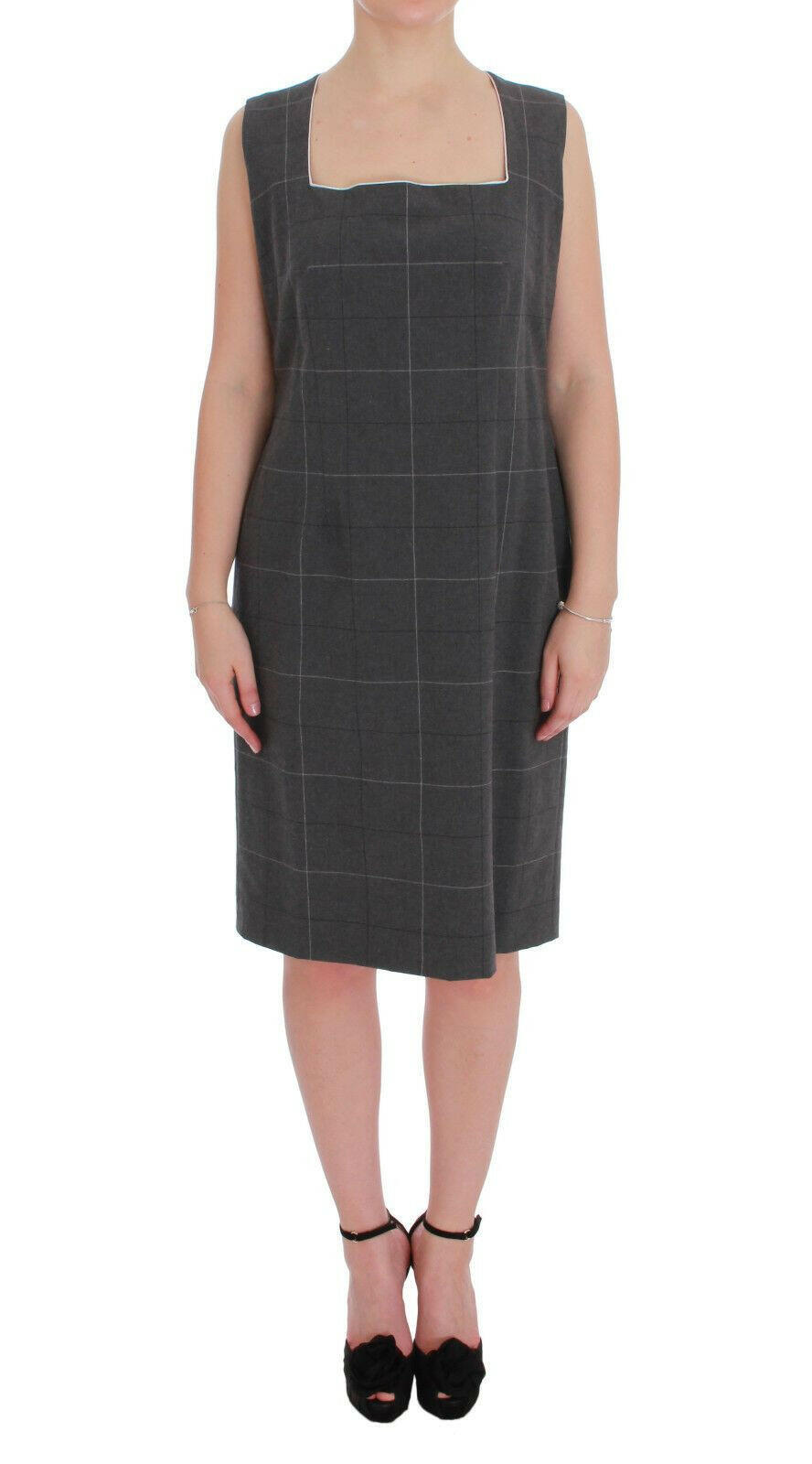BENCIVENGA Gray Checkered Cotton Blazer Dress Set Suit -   -  BENCIVENGA.