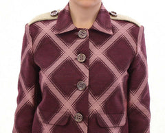 House of Holland Check Trench Coat Blazer Purple Jacket -   -  House of Holland.