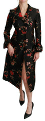 Dolce & Gabbana Black Floral Embroidered Jacket Coat -   -  Dolce & Gabbana.