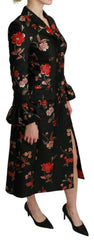 Dolce & Gabbana Black Floral Embroidered Jacket Coat -   -  Dolce & Gabbana.