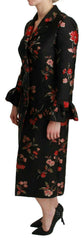 Dolce & Gabbana Black Floral Embroidered Jacket Coat -   -  Dolce & Gabbana.