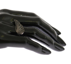 Nialaya Silver Womens Black CZ Rhodium 925 Ring -   -  Nialaya.