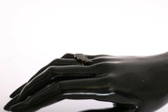 Nialaya Silver Womens Black CZ Rhodium 925 Ring -   -  Nialaya.