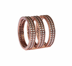 Nialaya Gold 925 Silver Clear CZ Pink Ring -   -  Nialaya.