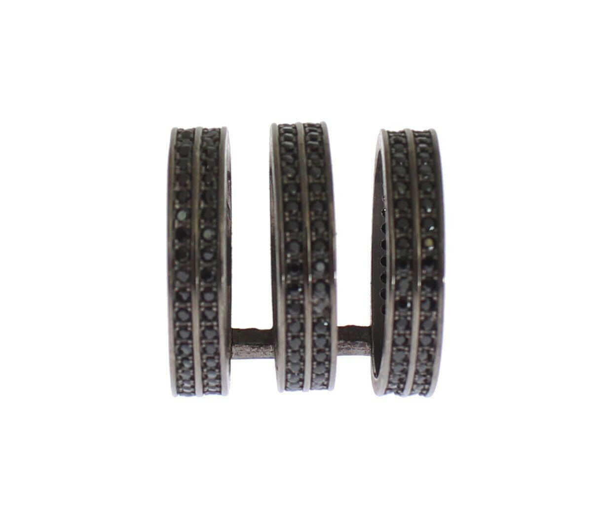 Nialaya Black CZ Rhodium 925 Silver Ring -   -  Nialaya.