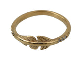 Nialaya Gold Feather Clear CZ 925 Silver Women -   -  Nialaya.