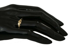 Nialaya Gold Feather Clear CZ 925 Silver Women -   -  Nialaya.