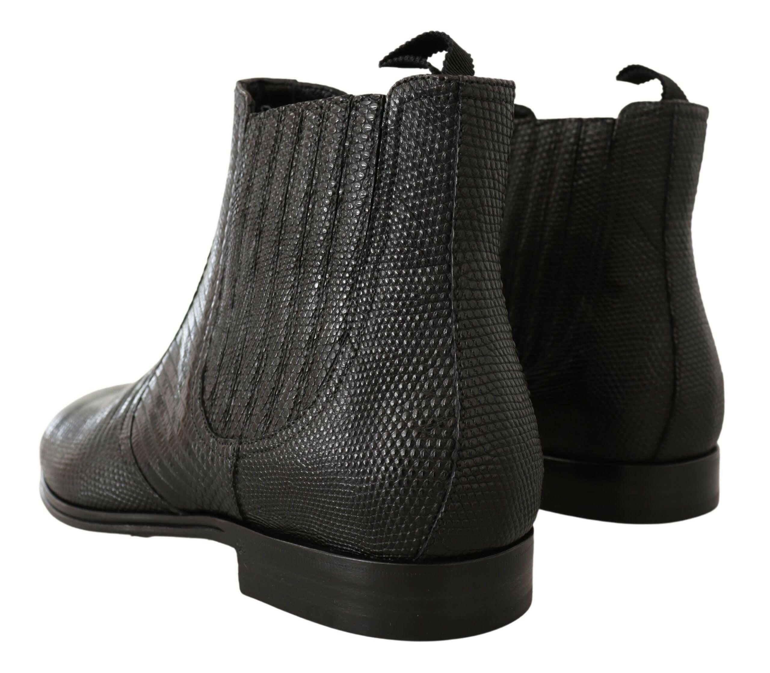 Dolce & Gabbana Black Leather Lizard Skin Ankle Boots -   -  Dolce & Gabbana. Dolce & Gabbana Black Leather Lizard Skin Ankle Boots -   -  Dolce & Gabbana.
