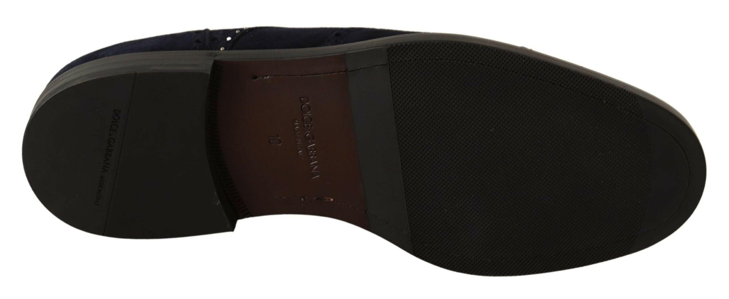 Dolce & Gabbana Blue Suede Leather Derby Studded Shoes -   -  Dolce & Gabbana. Dolce & Gabbana Blue Suede Leather Derby Studded Shoes -   -  Dolce & Gabbana.