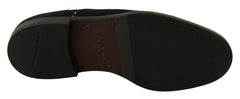Dolce & Gabbana Blue Suede Leather Derby Studded Shoes -   -  Dolce & Gabbana.