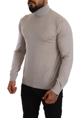 Dolce & Gabbana Gray Cashmere Turtleneck Pullover Sweater -   -  Dolce & Gabbana.