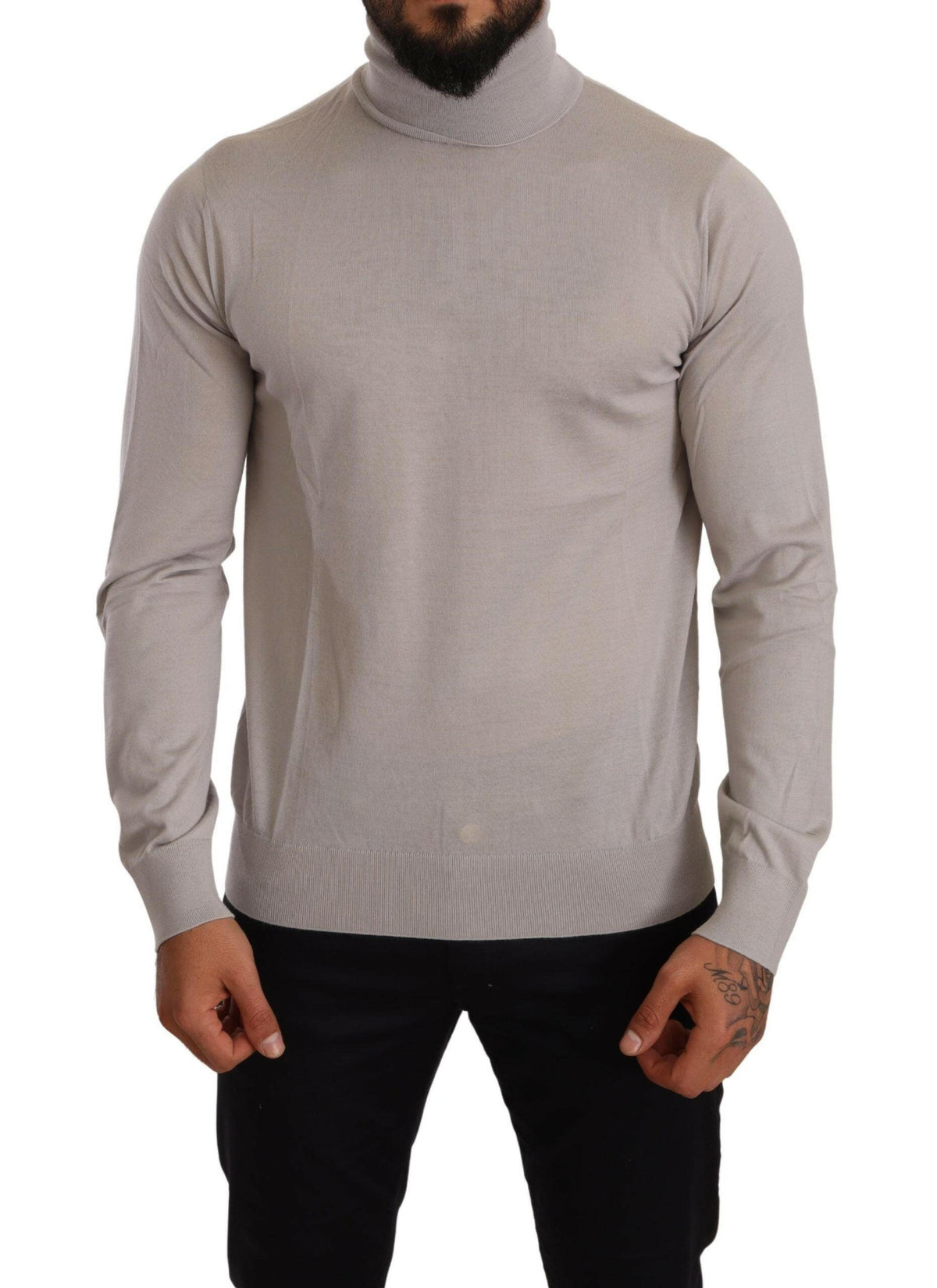 Dolce & Gabbana Gray Cashmere Turtleneck Pullover Sweater -   -  Dolce & Gabbana.