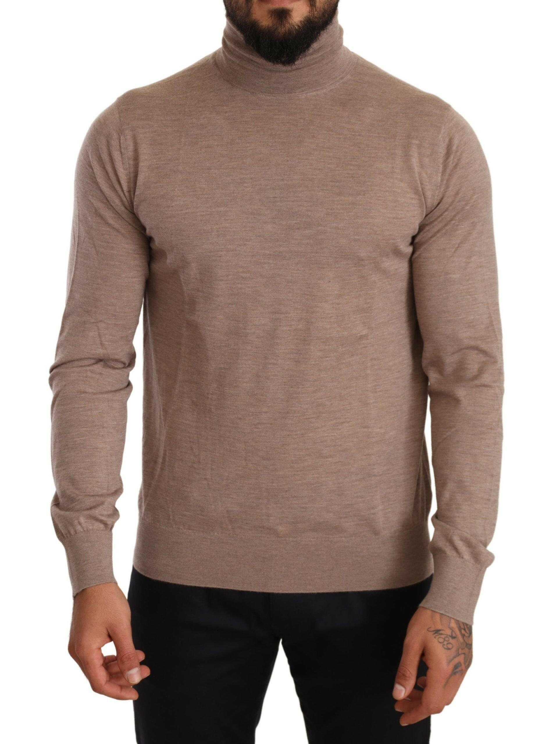 Dolce & Gabbana Brown Cashmere Turtleneck Pullover Sweater -   -  Dolce & Gabbana.