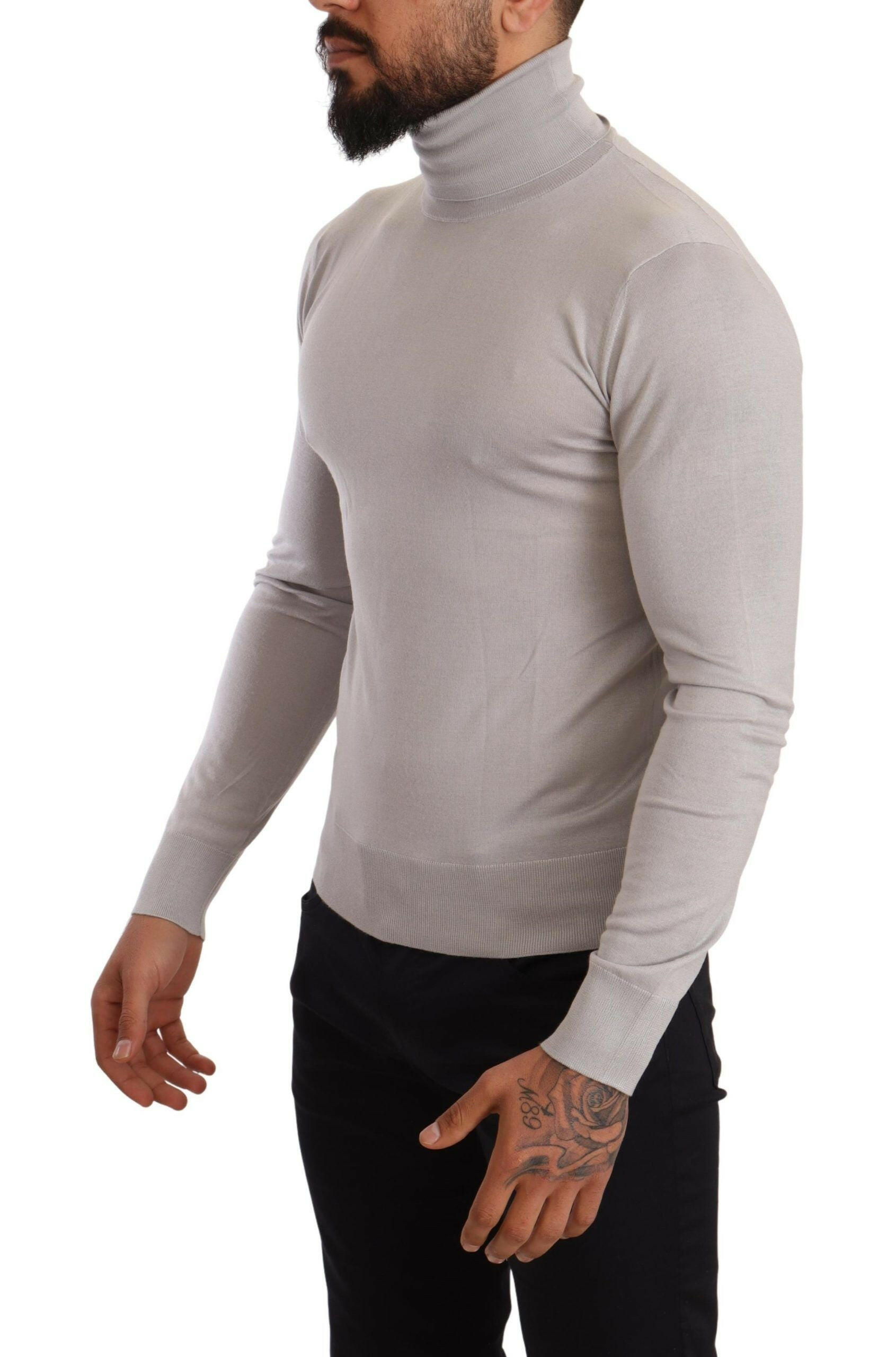 Dolce & Gabbana Gray Cashmere Turtleneck Pullover Sweater -   -  Dolce & Gabbana. Dolce & Gabbana Gray Cashmere Turtleneck Pullover Sweater -   -  Dolce & Gabbana.