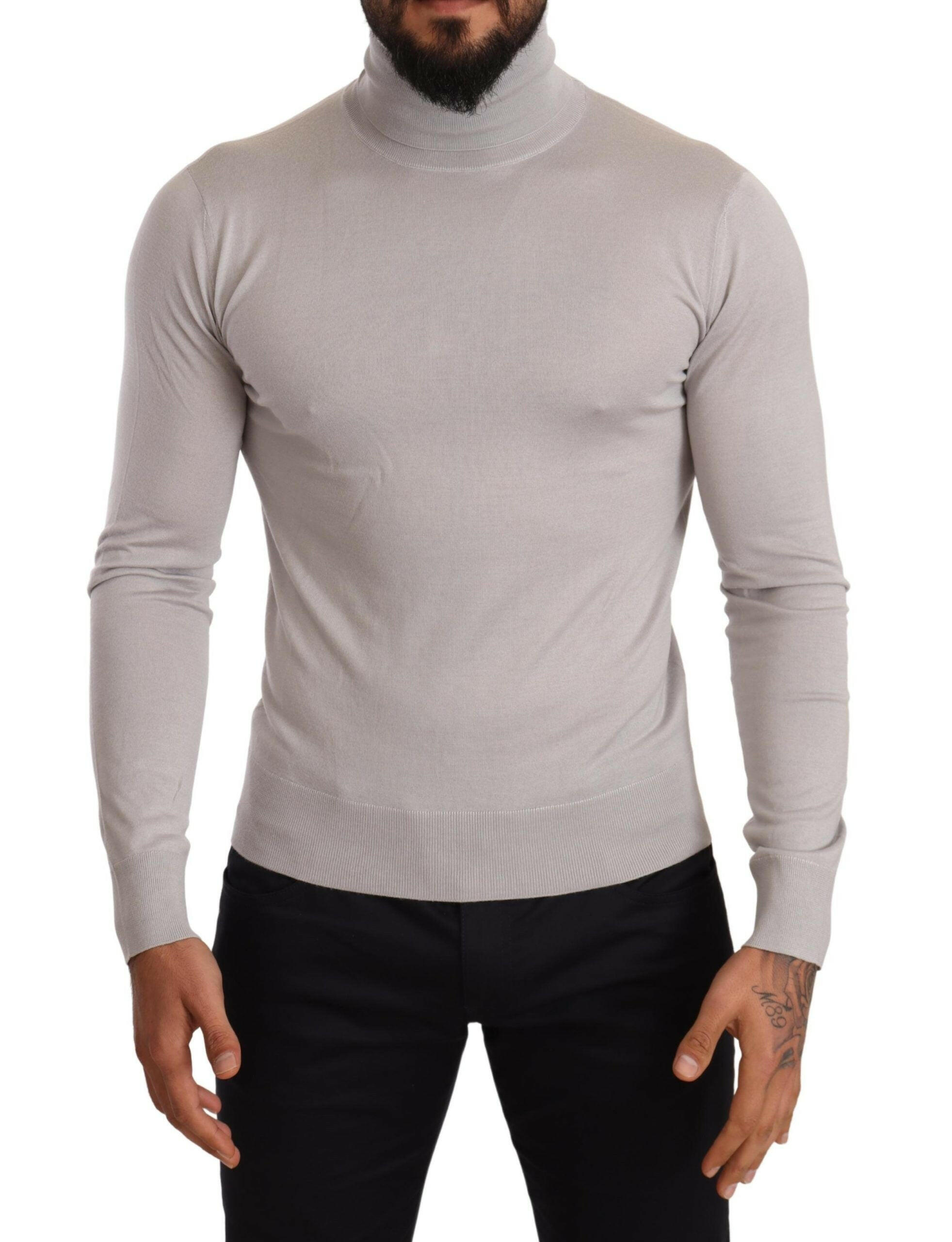 Dolce & Gabbana Gray Cashmere Turtleneck Pullover Sweater -   -  Dolce & Gabbana.