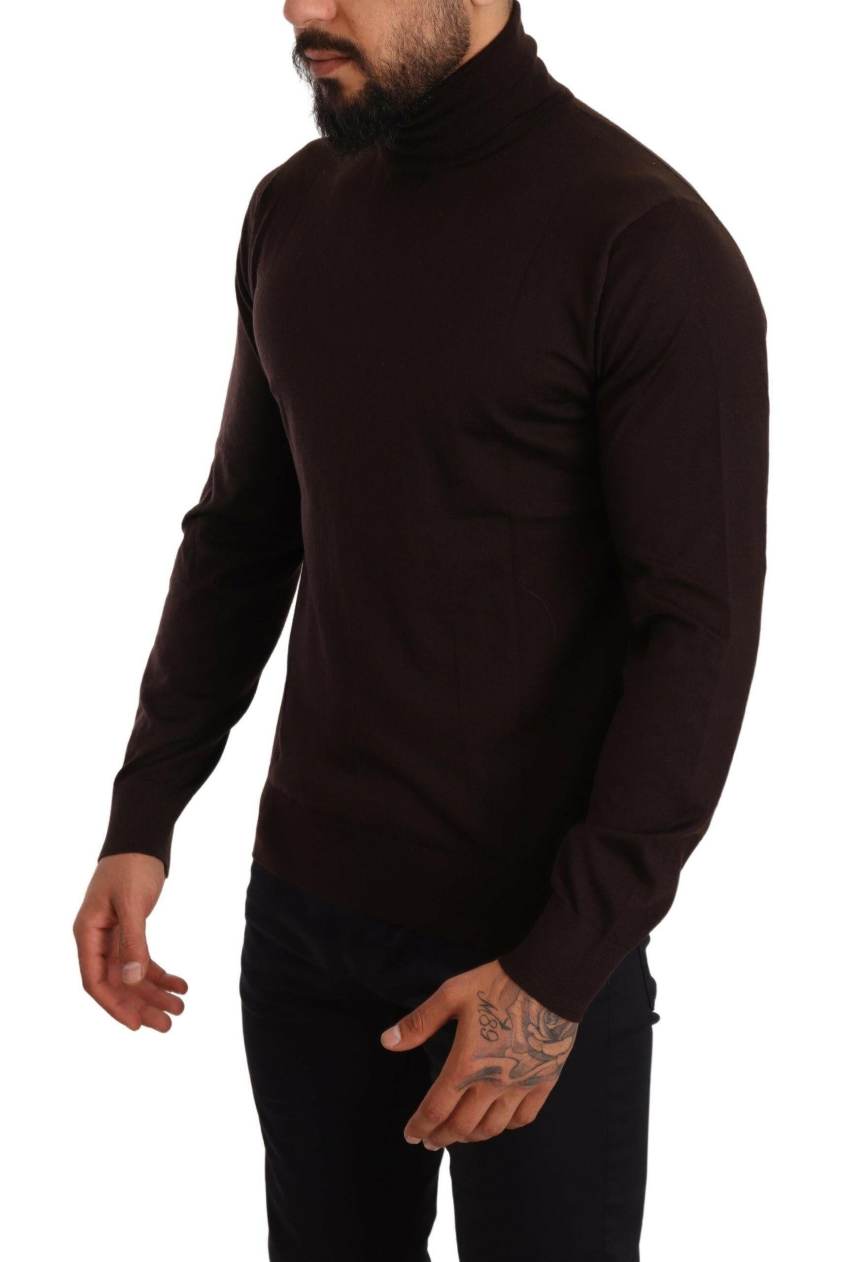 Dolce & Gabbana Brown Cashmere Turtleneck Pullover Sweater -   -  Dolce & Gabbana. Dolce & Gabbana Brown Cashmere Turtleneck Pullover Sweater -   -  Dolce & Gabbana.