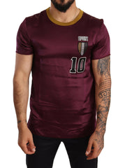 Dolce & Gabbana Purple Sport 10 Embroidery Crewneck T-shirt -   -  Dolce & Gabbana.
