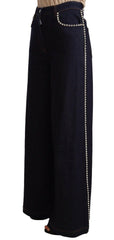 Dolce & Gabbana Dark Blue Crystal Embellished Flare Jeans -   -  Dolce & Gabbana.