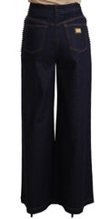 Dolce & Gabbana Dark Blue Crystal Embellished Flare Jeans -   -  Dolce & Gabbana.