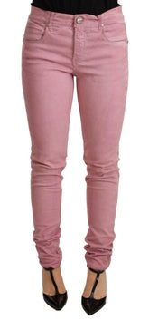 Acht Pink Cotton Slim Fit Women Denim Skinny Pants -   -  Acht.