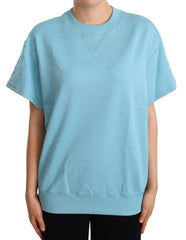 Dolce & Gabbana Blue Cotton Short Sleeves Crew Neck Top - - Dolce & Gabbana.