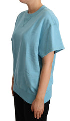 Dolce & Gabbana Blue Cotton Short Sleeves Crew Neck Top - - Dolce & Gabbana.