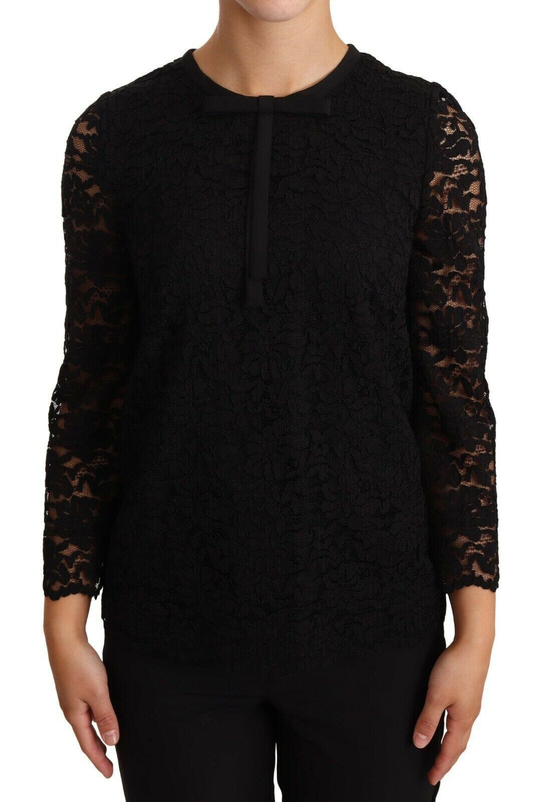Dolce & Gabbana Black Floral Lace Nylon Blouse Top -   -  Dolce & Gabbana.