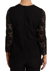 Dolce & Gabbana Black Floral Lace Nylon Blouse Top -   -  Dolce & Gabbana.