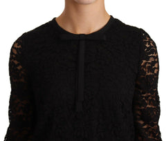 Dolce & Gabbana Black Floral Lace Nylon Blouse Top -   -  Dolce & Gabbana.
