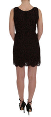 Dolce & Gabbana Bordeaux Floral Lace Ricamo Sheath Dress -   -  Dolce & Gabbana.