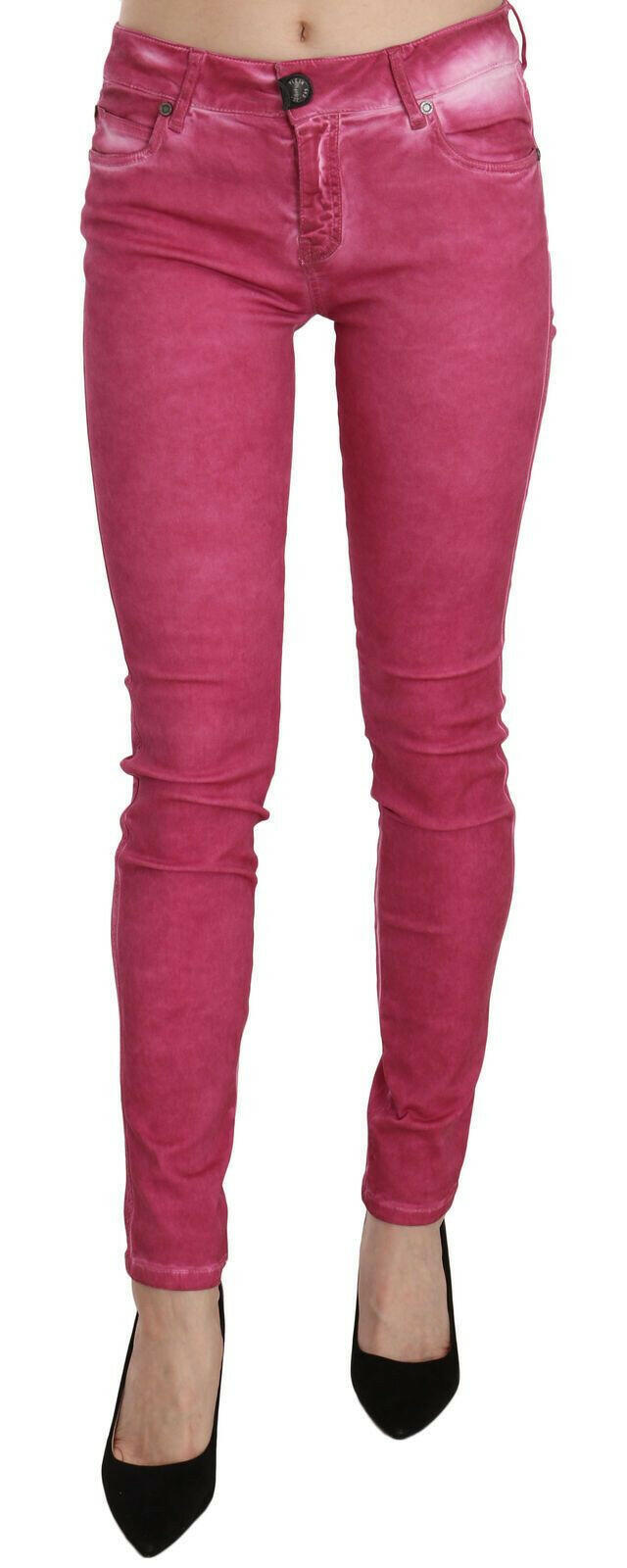 Dolce & Gabbana Pink Velvet Mid Waist Skinny Trouser Pants -   -  Dolce & Gabbana.