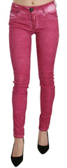 Dolce & Gabbana Pink Velvet Mid Waist Skinny Trouser Pants -   -  Dolce & Gabbana.