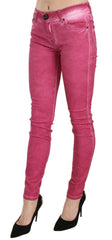 Dolce & Gabbana Pink Velvet Mid Waist Skinny Trouser Pants -   -  Dolce & Gabbana.
