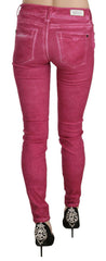 Dolce & Gabbana Pink Velvet Mid Waist Skinny Trouser Pants -   -  Dolce & Gabbana.