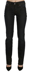John Galliano Black Mid Waist Slim Fit Corduroy Denim Casual Pants -   -  John Galliano.