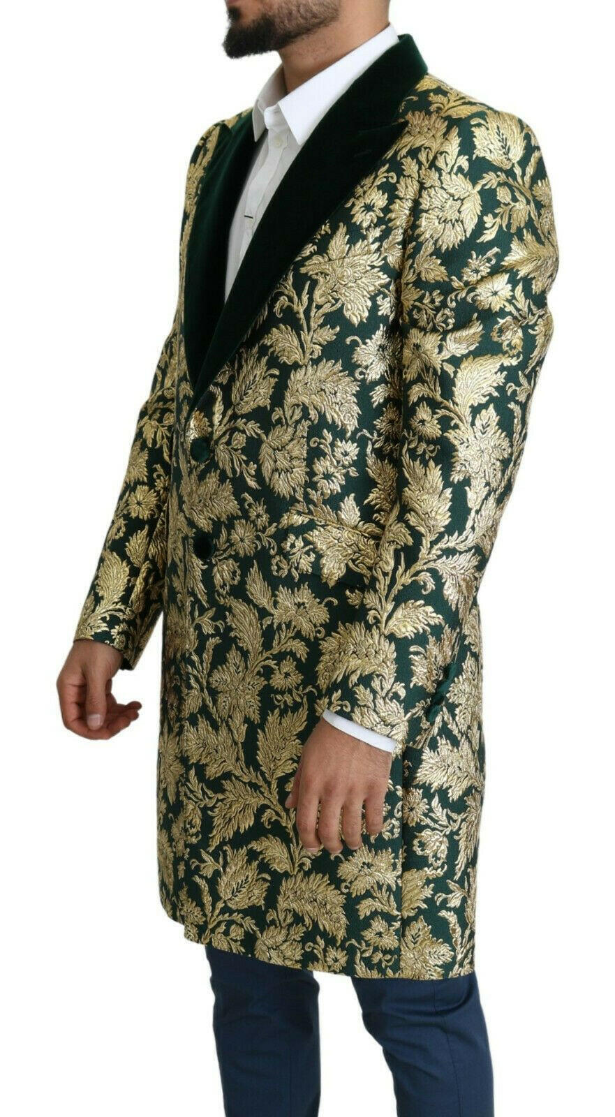 Dolce & Gabbana DOLCE & GABBANA Jacket SICILIA Green Gold Jacquard Long Coat -   -  Dolce & Gabbana. Dolce & Gabbana DOLCE & GABBANA Jacket SICILIA Green Gold Jacquard Long Coat -   -  Dolce & Gabbana.