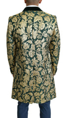 Dolce & Gabbana DOLCE & GABBANA Jacket SICILIA Green Gold Jacquard Long Coat -   -  Dolce & Gabbana.