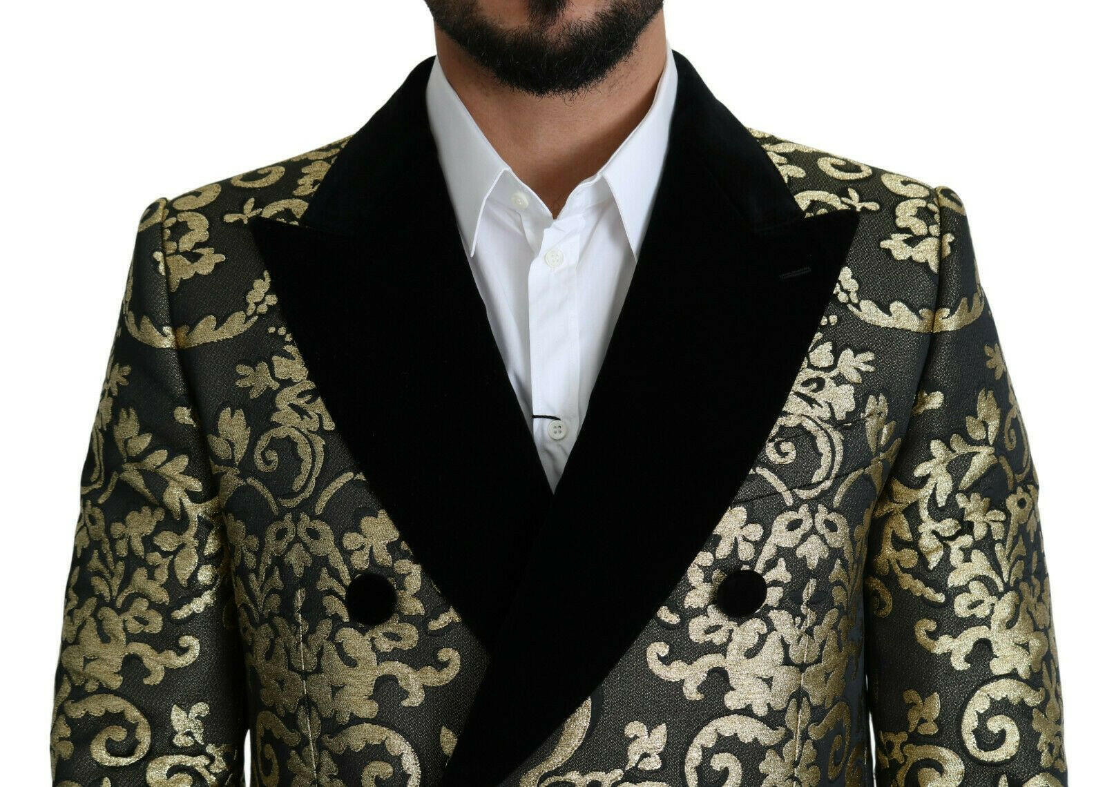 Dolce & Gabbana Black Gold Jacquard Long Coat SICILIA Jacket -   -  Dolce & Gabbana. Dolce & Gabbana Black Gold Jacquard Long Coat SICILIA Jacket -   -  Dolce & Gabbana.