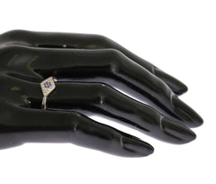 Nialaya Blue Red CZ 925 Silver Womens Clear Ring -   -  Nialaya.